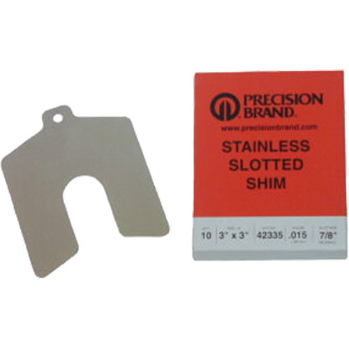 Slotted Shim Assortments, 4" L x 0.001"- 0.125" Thickness, 4" W, Stainless Steel NTL Industrial