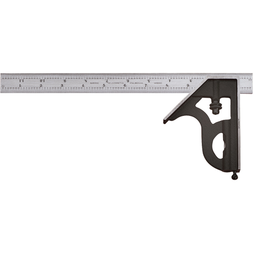 Combination Squares with Square Head - No. 11H Series with Cast Iron Heads, 6" L, 1/64" Graduations, Steel, Plain NTL Industrial