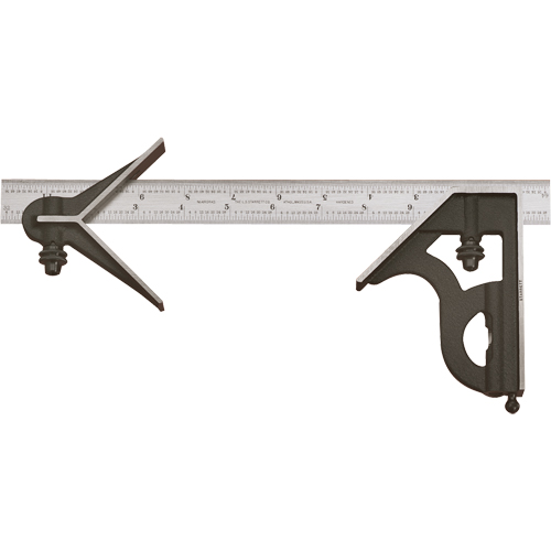 &eacute;querres mixtes &agrave; t&ecirc;te carr&eacute;e & centre - S&eacute;rie No 11HC, avec t&ecirc;te en fonte, 300 mm lo, 0,5 mm et 1/32" Graduations, Acier, Ordinaire NTL Industrial