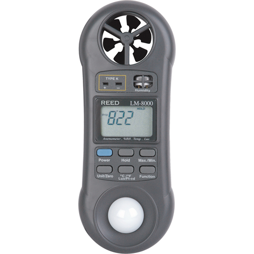 Thermo-an&eacute;mom&egrave;tre avec certificat de calibration, Sans enregistrement des donn&eacute;es, Gamme de v&eacute;locit&eacute; d'air de 0,2 - 30,0 m/sec NTL Industrial