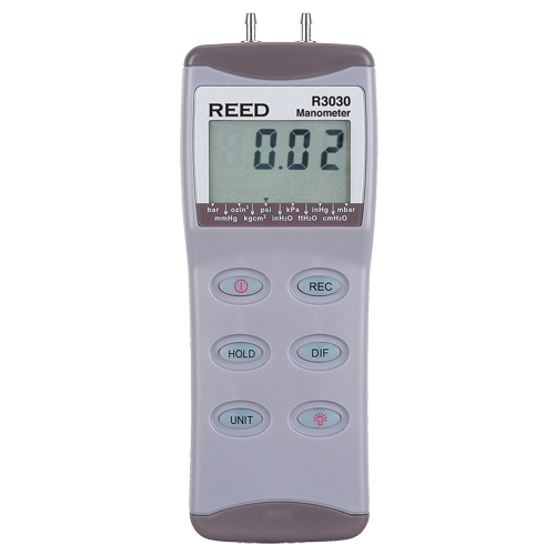 Manometer with ISO Certificate, Digital, 0 - 100 psi/0 - 6.895 bar/0 - 689.5 kPa/0 - 6895 mbar NTL Industrial
