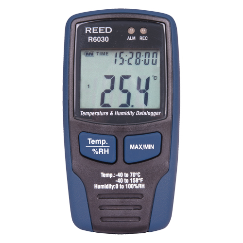 Temp/RH Data Logger with Calibration Certificate, 40°C to 70°C (-40°F to 158°F) NTL Industrial