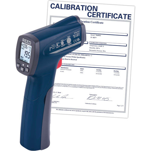 Thermom&egrave;tre &agrave; infrarouge avec certificat ISO, -25,6°- 752° F ( -32° - 400° C ), 12:1, &eacute;missivit&eacute; Ajustable NTL Industrial