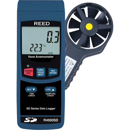 Thermo-Anemometer, Data Logging, 0.4 - 30 m/sec Air Velocity Range NTL Industrial