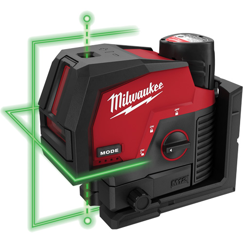 M12 Green Cross Line and Plumb Points Cordless Laser Kit NTL Industrial