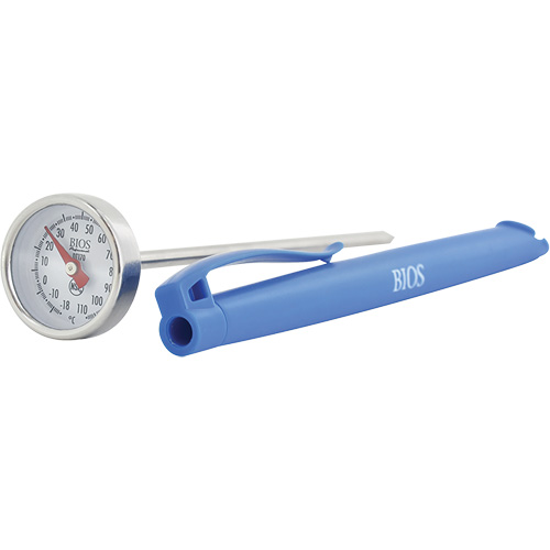 1" Dial Thermometer Celsius Only with Calibration Sleeve, Contact, Analogue, 0.4-230°F (-18-110°C) NTL Industrial