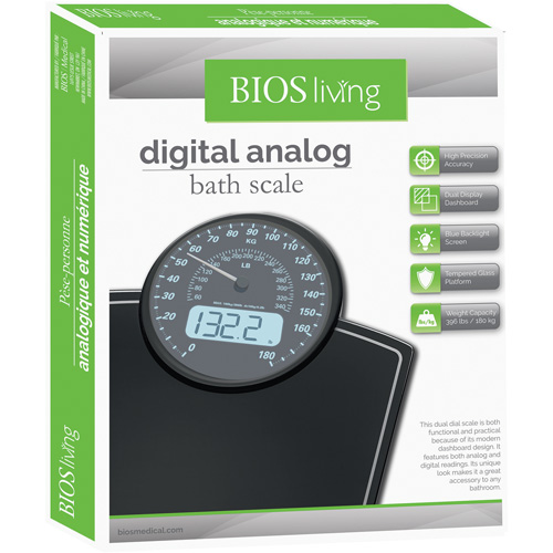 Digital Analog Scale, 396 lbs. Cap., 100 g / 0.2 lbs. Graduations NTL Industrial