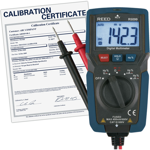 Multim&egrave;tre compact avec mesure de tension sans contact et certificat de calibration, Tension c.a./c.c., Courant c.a./c.c. NTL Industrial