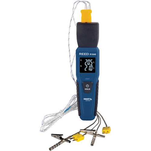 Thermom&egrave;tre &agrave; thermocouple de s&eacute;rie intelligente R1640 avec sondes pour fourneau/cong&eacute;lateur, Contact, Num&eacute;rique, 32-122°F (0-50°C) NTL Industrial