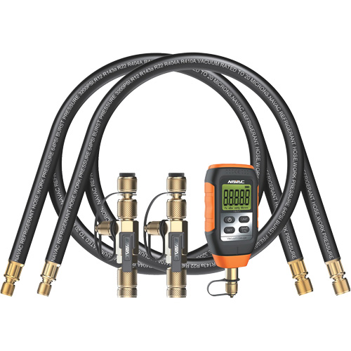 Ensemble d'&eacute;vacuation rapide avec tuyaux, outils de base et vacuom&egrave;tre en micron NTL Industrial