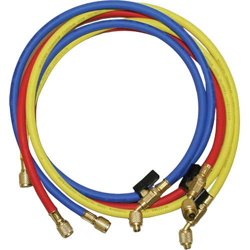 Tuyaux de charge de r&eacute;frig&eacute;rant avec robinet &agrave; boisseau et raccords SAE 1/4" NTL Industrial