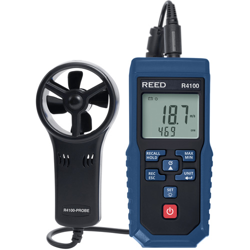 Vane Thermo-Anemometer with Air Volume, Data Logging, 0.4 - 30 m/sec Air Velocity Range NTL Industrial
