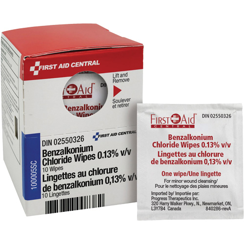 SmartCompliance Refill Benzalkonium Chloride Wipes 0.13% v/v, Towelette, Antiseptic NTL Industrial