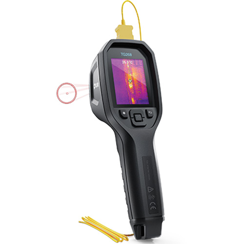 24:1 Spot IR Thermal Imaging Camera with Bullseye Laser & Type K Thermocouple, 160 x 120 pixels, -10° - 45°C (14° - 113°F), 70 mK NTL Industrial