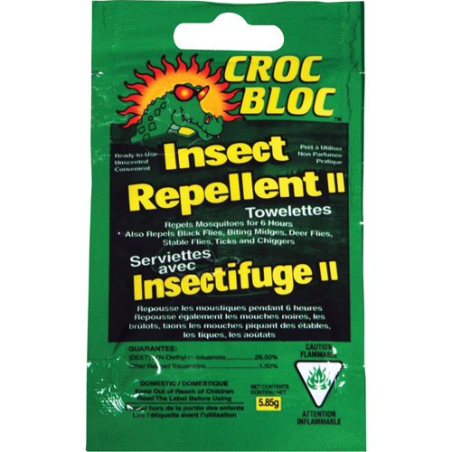 6-hr Insect Repellent , 30% DEET, Towelette, 5.58 g NTL Industrial