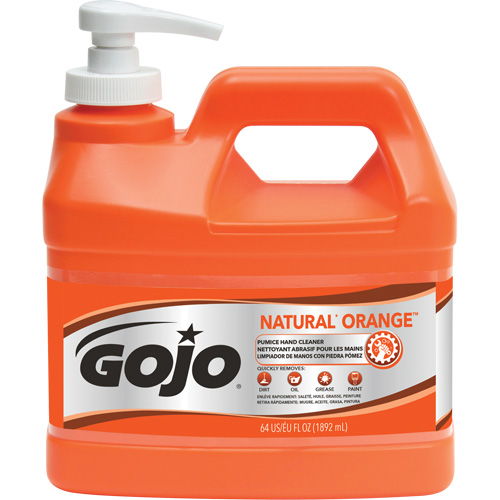 Nettoyant &agrave; mains Natural Orange, Pierre ponce, 1,89 L, Bouteille &agrave; pompe, Agrumes/Orange NTL Industrial