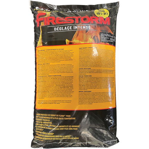 Produits de d&eacute;glaçage intense Firestorm, Sac, 44 lb (20 kg), Point de fonte -35°C (-31°F) NTL Industrial
