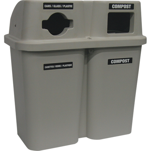 Recycling Containers Bullseye, Curbside, Plastic, 2 x 22 US gal. NTL Industrial