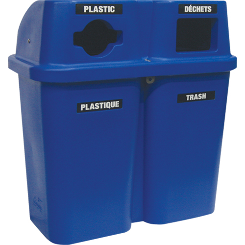 Recycling Containers Bullseye, Curbside, Plastic, 2 x 22 US gal. NTL Industrial