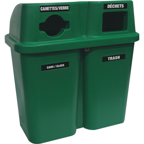 Recycling Containers Bullseye, Curbside, Plastic, 2 x 22 US gal. NTL Industrial