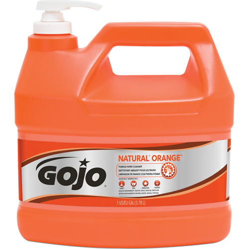 Nettoyant &agrave; mains Natural Orange, Pierre ponce, 3,78 L, Bouteille &agrave; pompe, Agrumes/Orange NTL Industrial