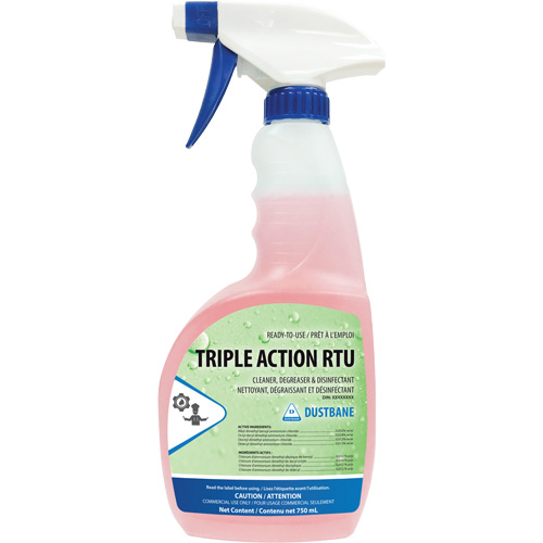 Action triple - nettoyant, d&eacute;graissant et d&eacute;sinfectant, 750 ml, Bouteille &agrave; g&acirc;chette NTL Industrial