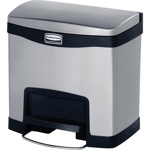 Contenant &agrave; d&eacute;chets Slim Jim , Acier inoxydable, Capacit&eacute; 4 gal. US NTL Industrial