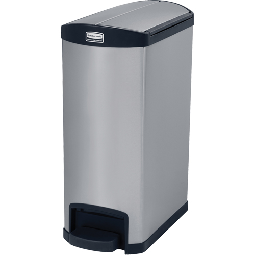 Contenant &agrave; d&eacute;chets Slim Jim , Acier inoxydable, Capacit&eacute; 13 gal. US NTL Industrial