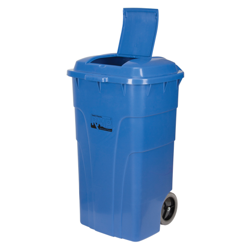 Roll Out Recycling Bin, Curbside, Polyethylene, 65 US gal. NTL Industrial