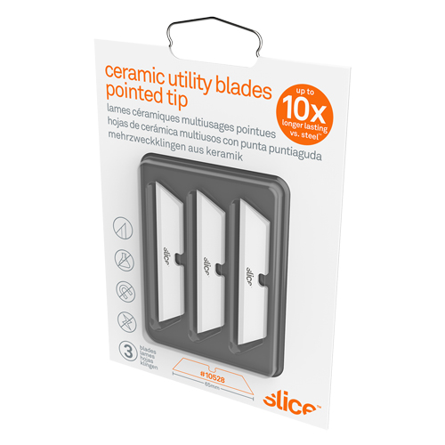 Slice Pointed-Tip Ceramic Utility Knife Blades, Single Style NTL Industrial