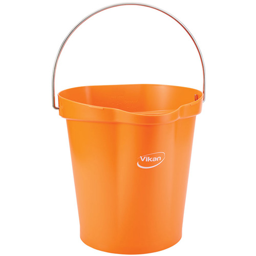 Seau hygi&eacute;nique pour service alimentaire, Tangerine, 3 gal. US NTL Industrial