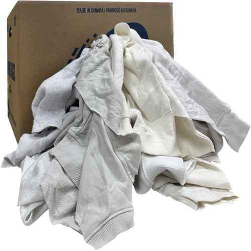 Chiffons de nettoyage, Molleton, Blanc, 20 lb NTL Industrial