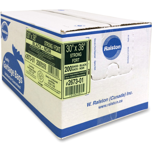 Industrial Garbage Bags, Strong, 38" W x 30" L, 0.85 mils, Black NTL Industrial