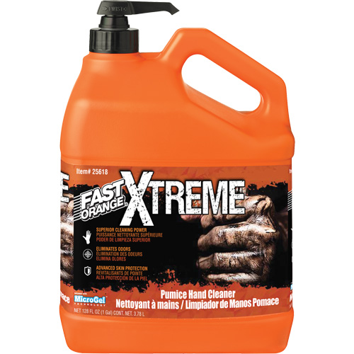 Nettoyant professionnel pour les mains Xtreme, Pierre ponce, 3,78 L, Bouteille &agrave; pompe, Orange NTL Industrial