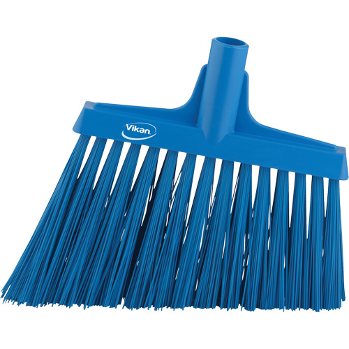 Angle Broom Head, X-Coarse Bristles, 12", Polyester, Blue NTL Industrial