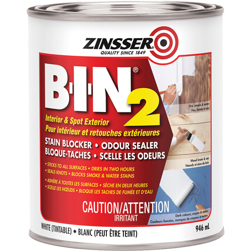 B-I-N&reg; 2 Primer, White, Very Flat, 946 ml, Can NTL Industrial