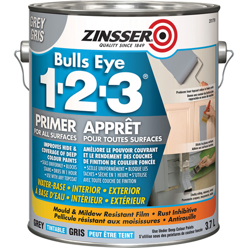 Appr&ecirc;t &agrave; base d'eau Bulls Eye 1-2-3, 3,78 L, Gallon, Gris NTL Industrial