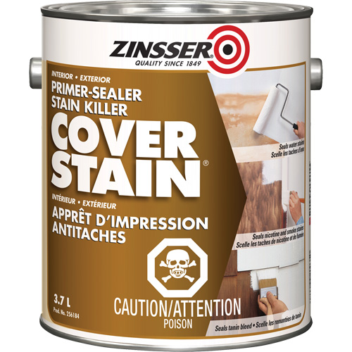 Scellant d'appr&ecirc;t &agrave; base d'huile Cover Stain, 3,7 L, Gallon, Blanc NTL Industrial