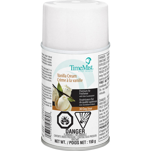 Purificateur dair industriel TimeMist, Cr&egrave;me &agrave; la vanille, Canette a&eacute;rosol/Cartouche NTL Industrial