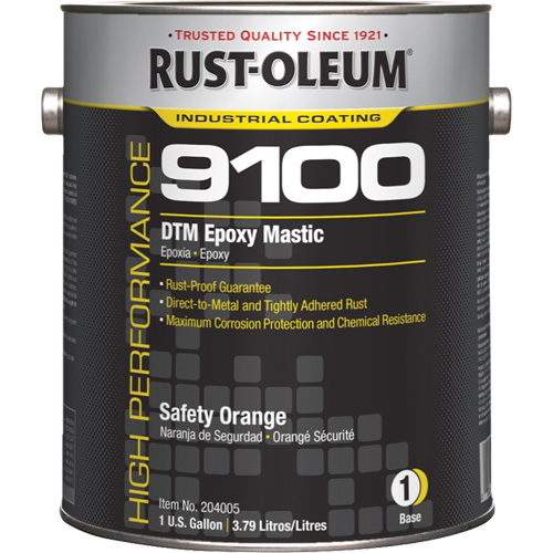 9100 System DTM Epoxy Mastic Base, Safety Orange, Gallon NTL Industrial