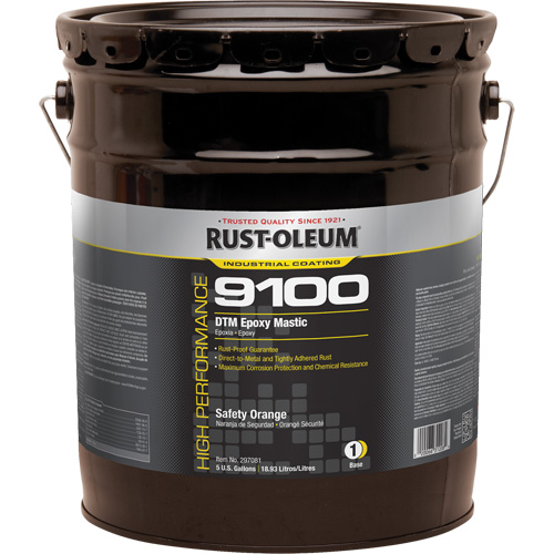 Base de mastic &eacute;poxy DTM du syst&egrave;me 9100, Orange s&eacute;curit&eacute;, 5 gal., Seau NTL Industrial