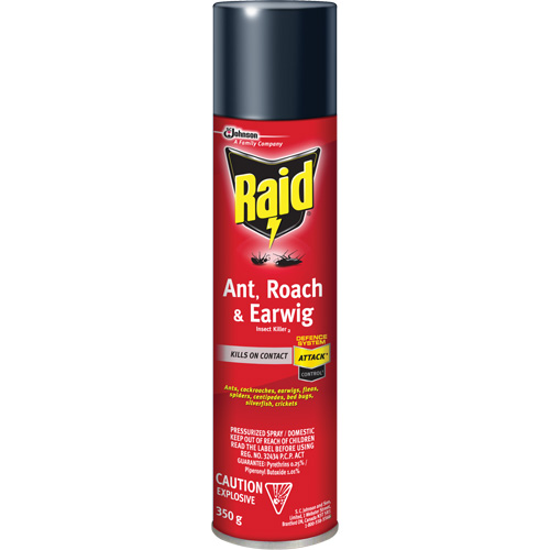 Raid&reg; Ant, Roach & Earwig Insect Killer, 350 g, Solvent Base NTL Industrial