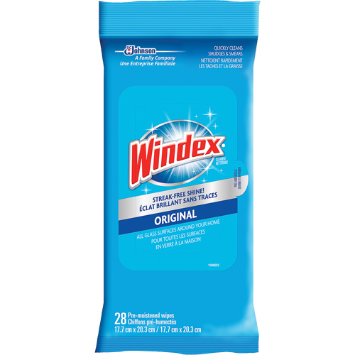 Lingettes nettoyantes pour verre et surfaces de Windex, Sachets NTL Industrial