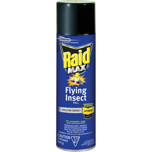 Raid&reg; Max&reg; Flying Insect Killer, 500 g, Aerosol Can, Solvent Base NTL Industrial