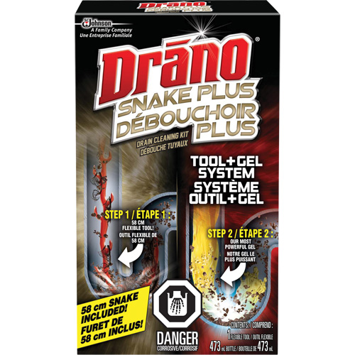 Trousse de furet et gel d&eacute;boucheur pour tuyaux de Drano NTL Industrial