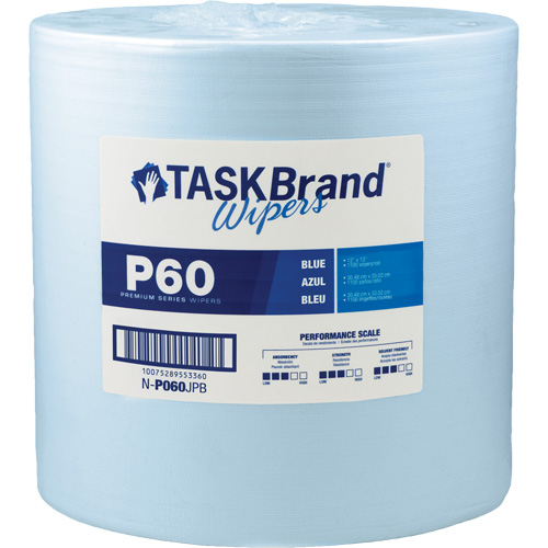 TaskBrand&reg; P60 Premium Series Wipers, All-Purpose, 13" L x 12" W NTL Industrial