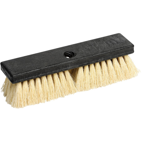 Brush with Threaded Hole, 10" L, Tampico Bristles, White NTL Industrial