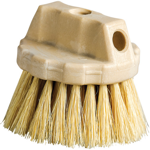 Round Cleaning Brush, 5" L, Tampico Bristles, Beige NTL Industrial