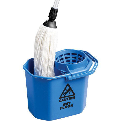 Heavy-Duty Mop Cone Pail, Strainer, 3 US Gal. (12 Quart), Blue NTL Industrial