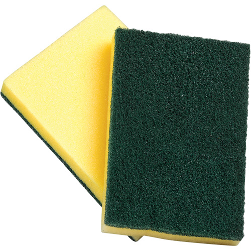 Sponges with Scouring Pad, Scrubbing, 4" W x 6" L NTL Industrial